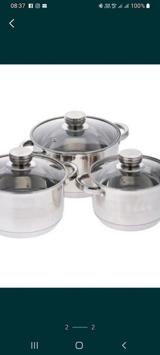 Set 3 cratite cu capace 7,2 și 10L oala13,3L și pt hrana copiilor