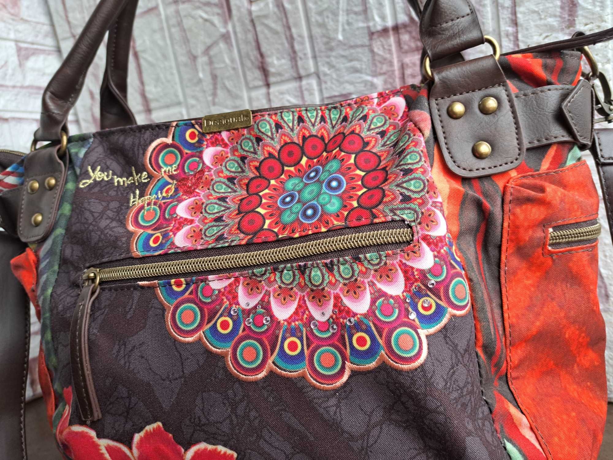 дамска чанта Desigual,маркова текстилна чанта