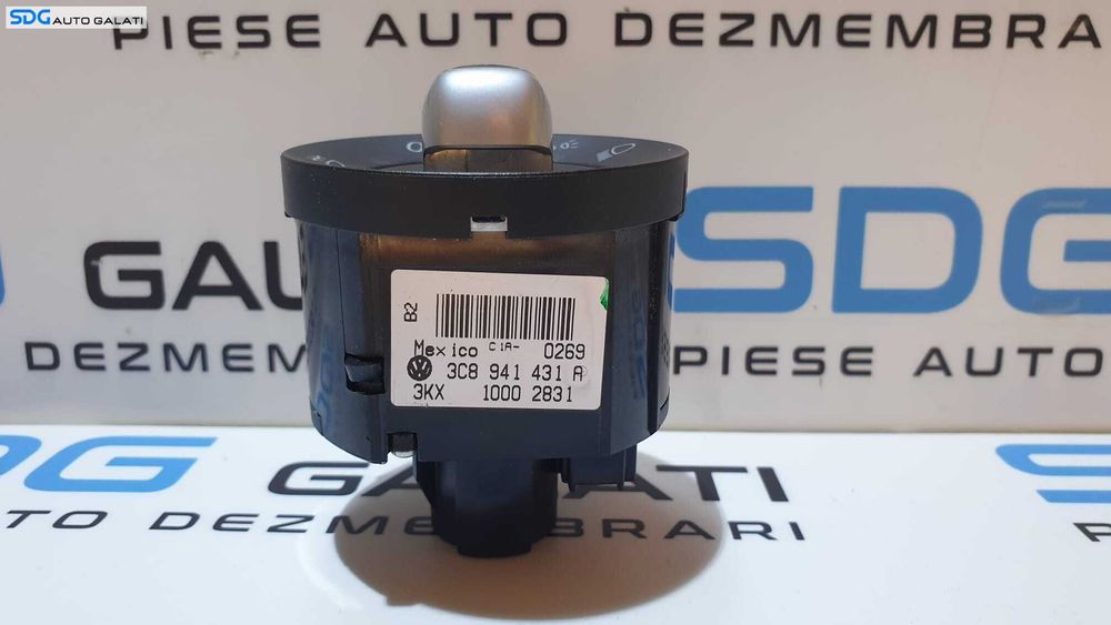 Comutator Bloc Lumini Cromat cu Proiectoare Functie Auto Volkswagen Transporter T5 2003 - 2015 Cod 3C8941431A