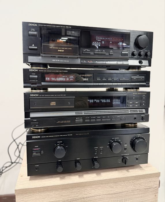 Ретро аудио сет DENON - усилвател, CD, триглав дек, тунер