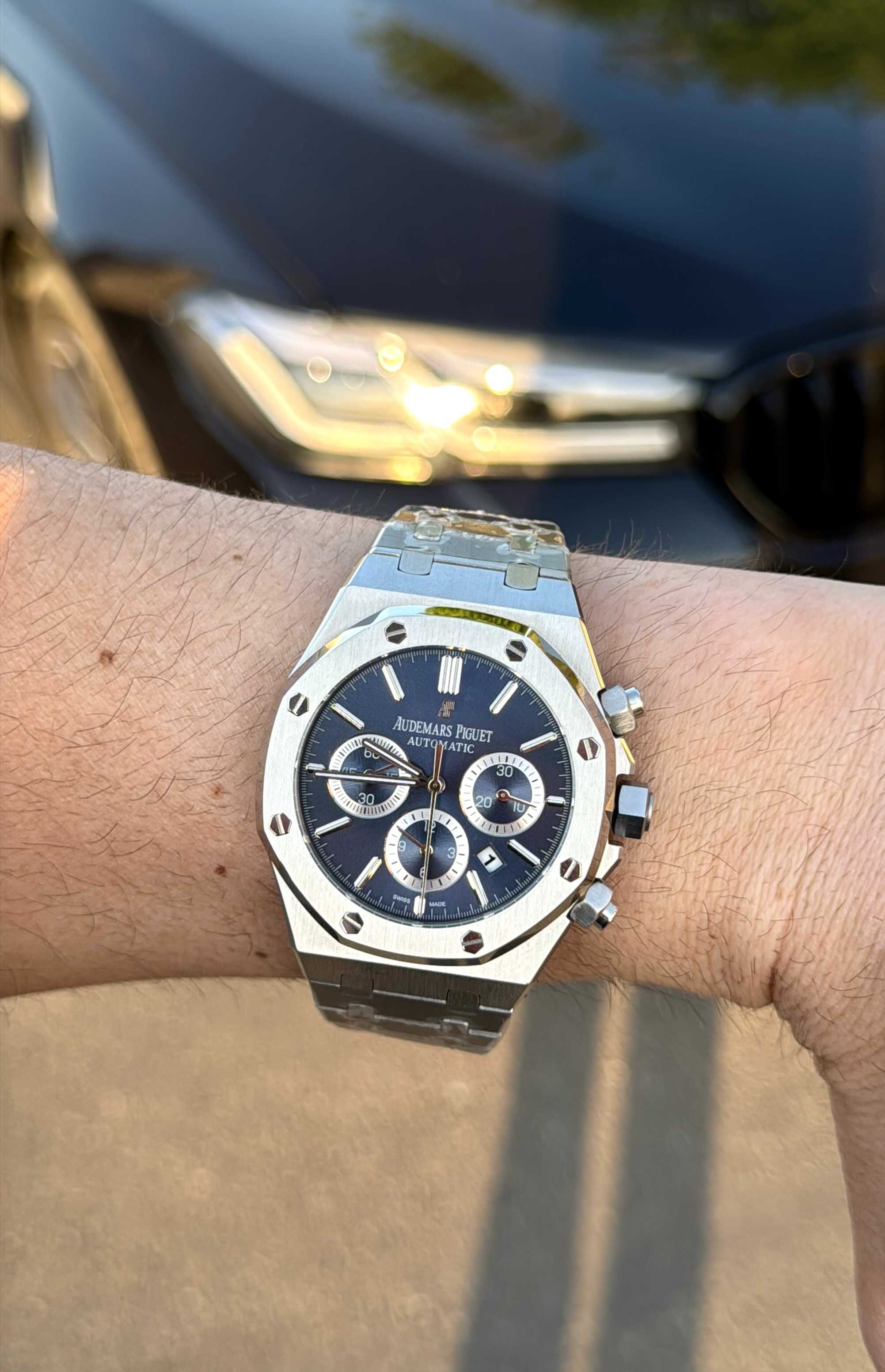 audemars piguet royal oak silver blue automatic