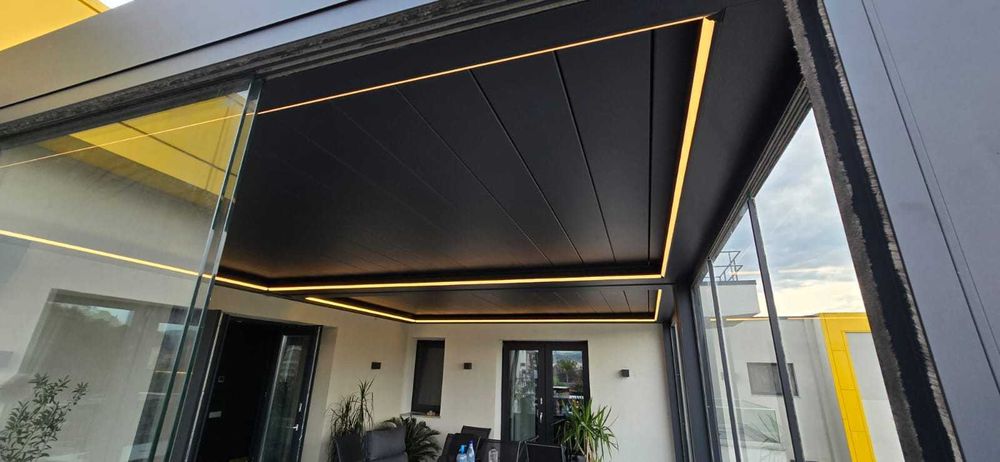 EDISTAR Pergola bioclimatică retractabilă din aluminiu,automata