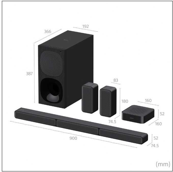 Soundbar SONY HT-S40R, 5.1, 600W, Bluetooth, Dolby Audio, Negru