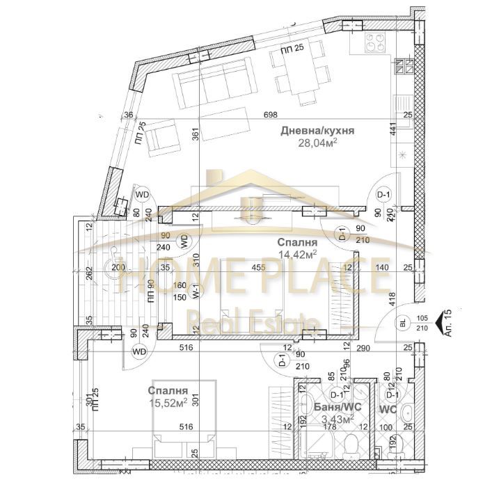 Продава се Тристаен апартамент в Варна, Левски - 106 кв.м за 1301 €/кв.м - Снимка #1