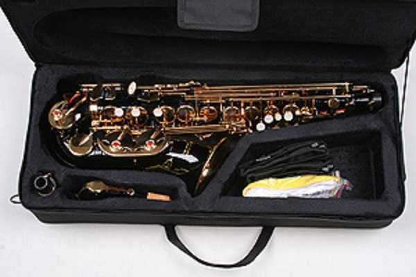 Saxofon Alto Karl Glaser Eb (Mi bemol) NEGRU clape aurii NOU