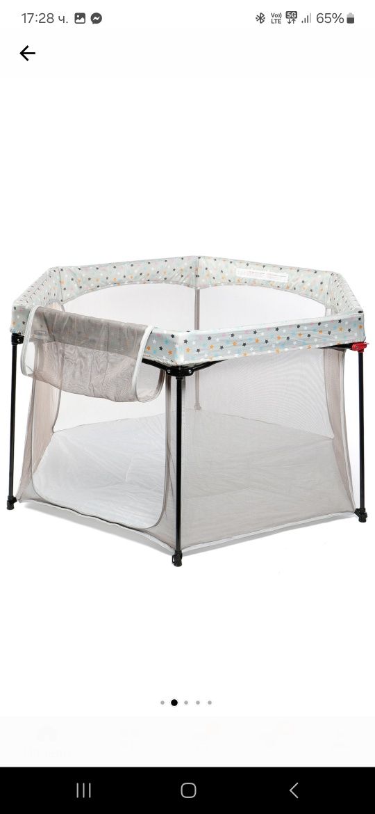 Детска кошара за игра Wunderkid Play, 135 x 135 x 75 см, Сива