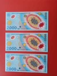 Colectie 3 bancnote consecutive 2000 lei eclipsa