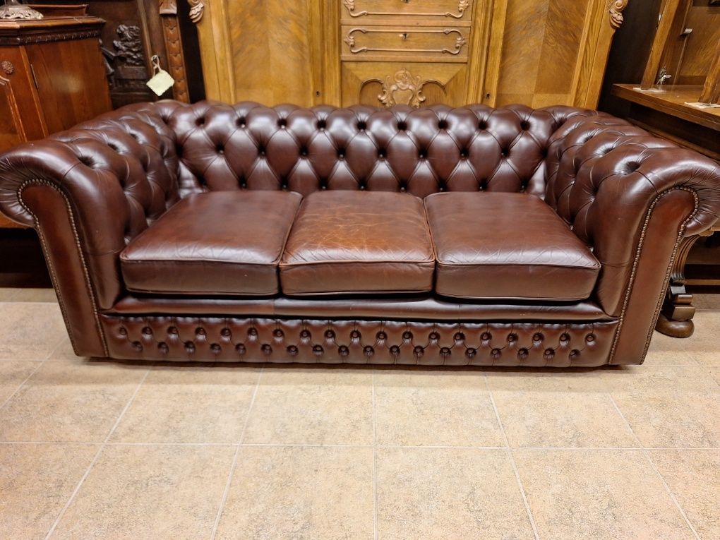 Диван тройка CHESTERFIELD естествена кожа