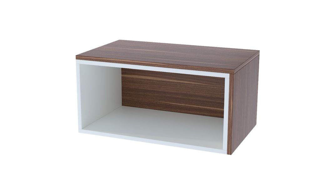 Măsuță de cafea / Noptieră modernă alb cu lemn