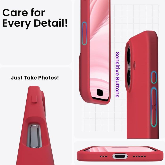 Матов силиконов кейс за apple iphone 17 - червен