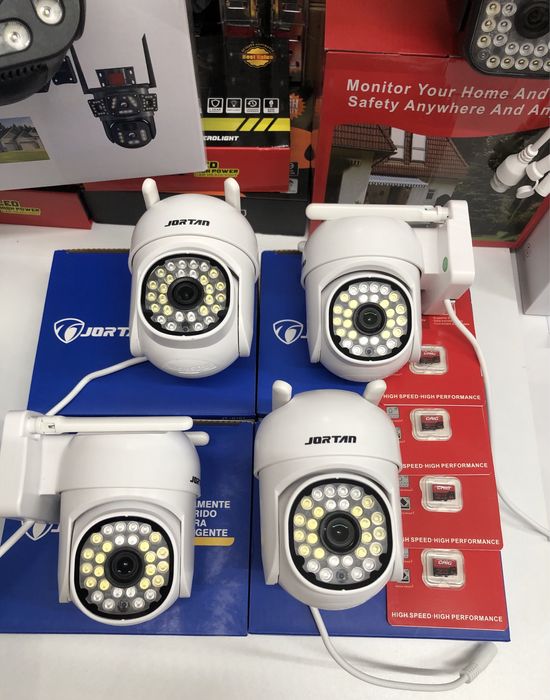 4x Camera Smart AI Color Video Supraveghere 2k 28Led Long IR Sd-64Gb