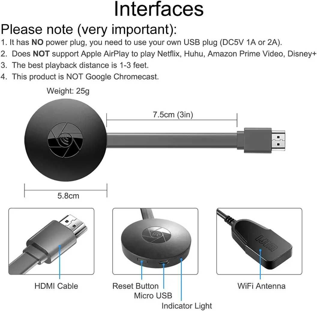 Безжичен дисплей донгъл miracast WiFi Display Dongle