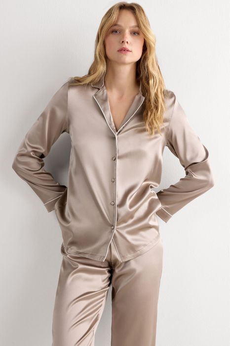 Intimissimi Lounge Pijama bej matase naturala marime XL