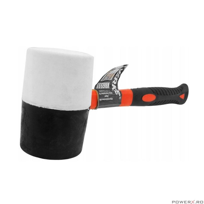 Ciocan din cauciuc cu maner din fibra de sticla, cap rotund 1100 g,