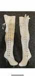 Cizme Peste Genunchi Albe PVC lucios 39 , 37, 38, 40, 41,