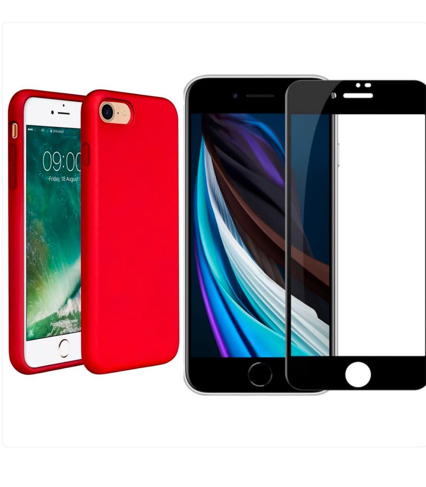 Iphone 7/8 Plus SE 16E Husa Catifea Infinity Touch + Folie Sticla 99H