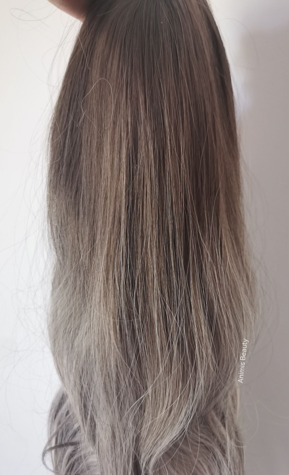 NOUA peruca lunga Ombre GRI (imita par natural)