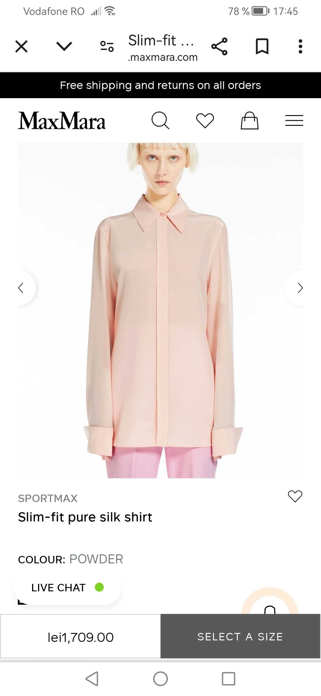 Bluză mătase Sportmax Max Mara