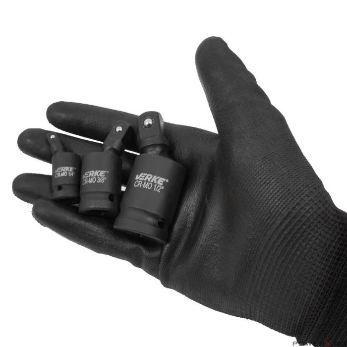 Set 3 adaptoare pentru impact cu articulatie, 75 mm 1/4", 3/8", 1/2",