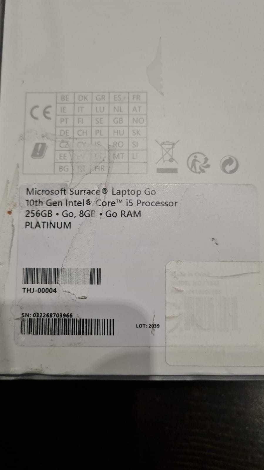 Microsoft Surface Laptop Go 2020г. 12.4inch PLATINUM