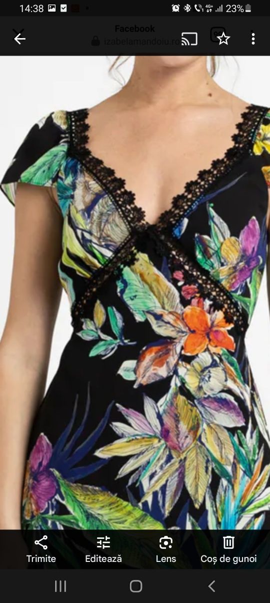 Rochie matase imprimata,Izabela Mandoiu,38-40