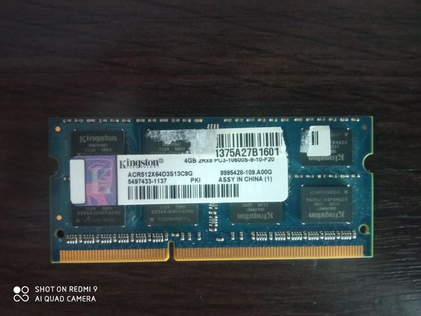 Memorie RAM 4 GB DDR3 KINGSTON 1.333 Mhz