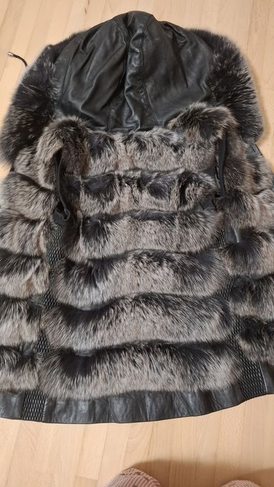 Vesta blana naturala din vulpe polara