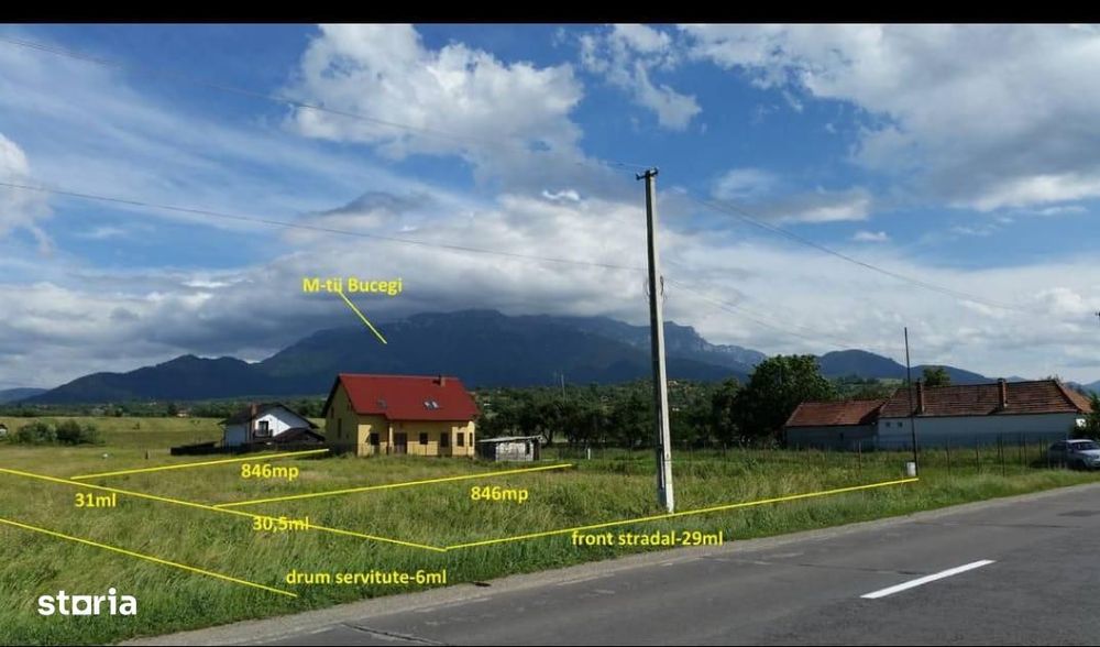 Teren intrare Bran pentru casa sau mica industrie 846 m2