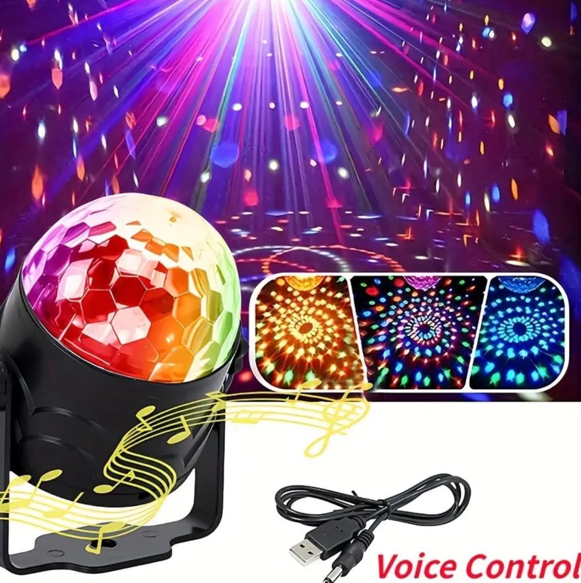 Proiector Disco LED Cu Telecomanda, Senzori De Sunet, 7 Moduri Culori