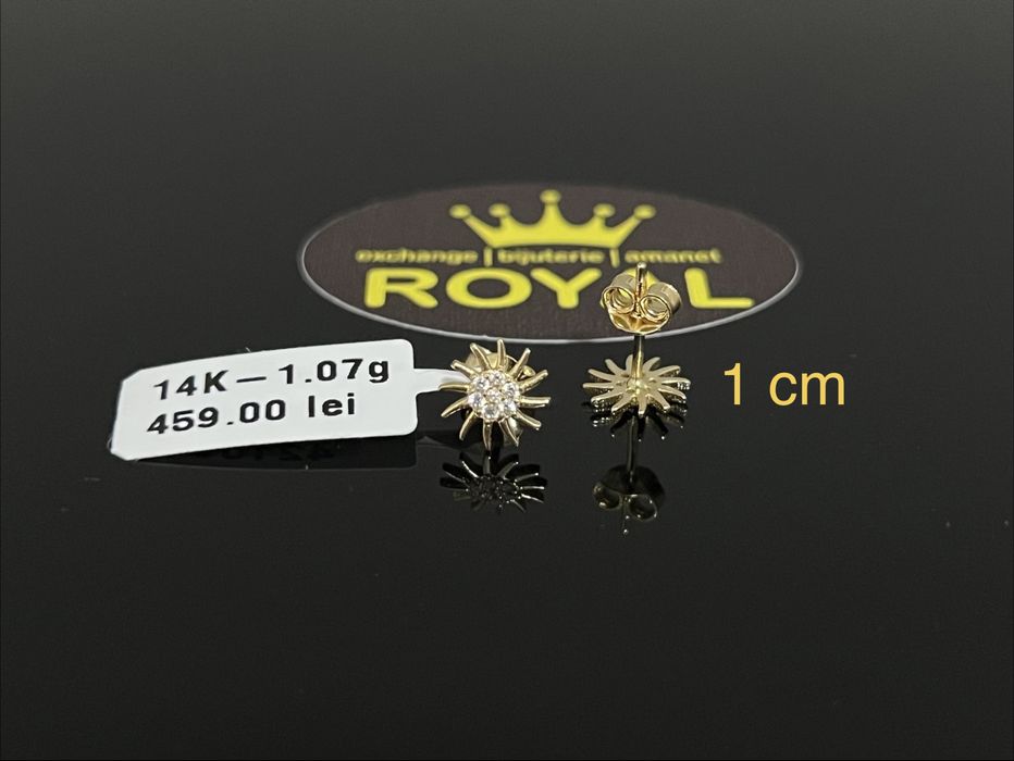 Bijuteria Royal CB : Cercei soare aur 14k 1,07 grame