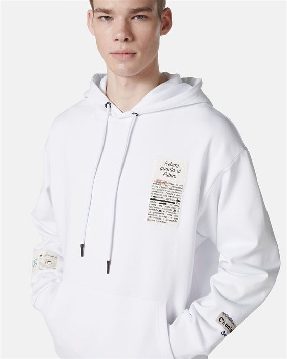 Мъжки суичър Iceberg White Relaxed Fit Cotton Hoodie