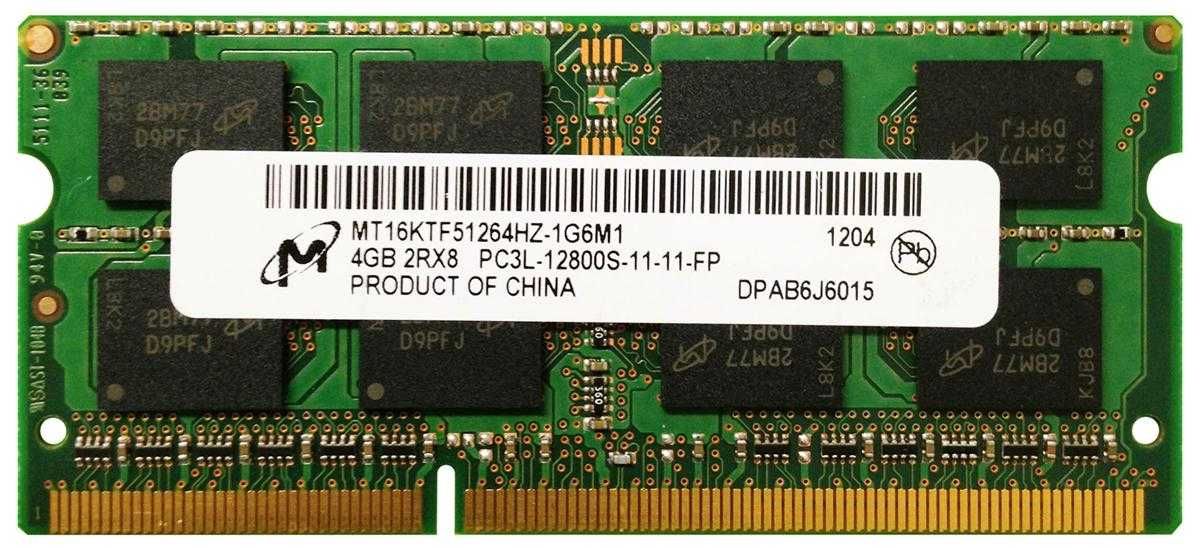 Memorie Laptop Micron 4GB DDR3 PC3L-12800S 1600Mhz CL11 MT16KTF51264HZ