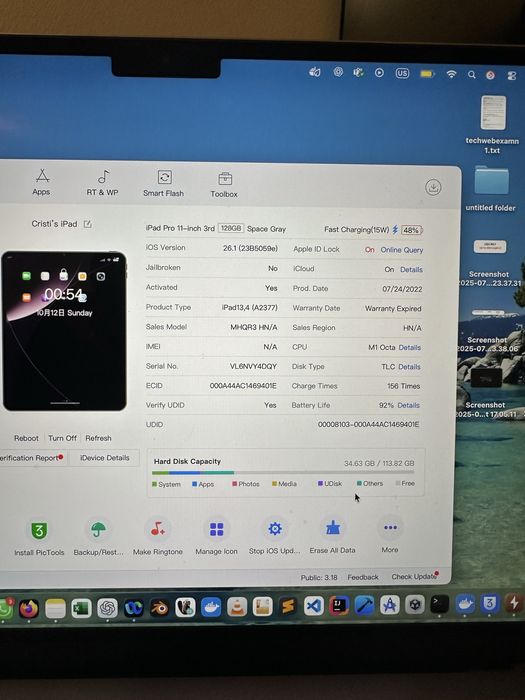 Ipad pro 11 gen 3 m1 128gb + apple pencil usb-c