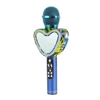 Популярный микрофон для караоке сердечко Q5-Синий.
