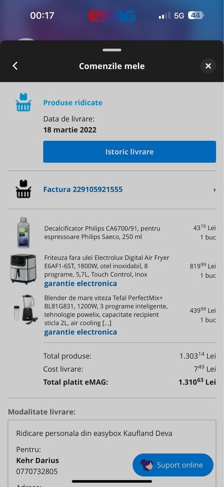Airfrayer Electrolux, recipient 5,4 l folosita putin