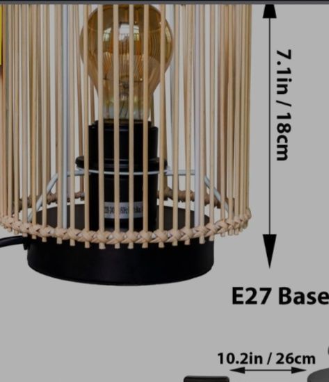 Lampa de masa vintage din bambus