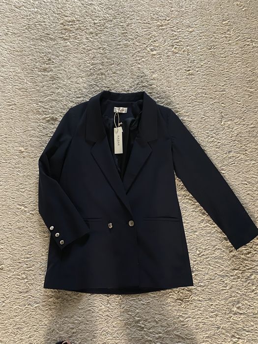 Sacou superb Kasha  (bleumarin) cu 2 nasturi metalivi