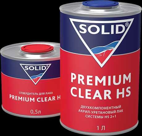 Лак двухкомпонентный акрил-уретановый прозрачный SOLID Premium ClearHS