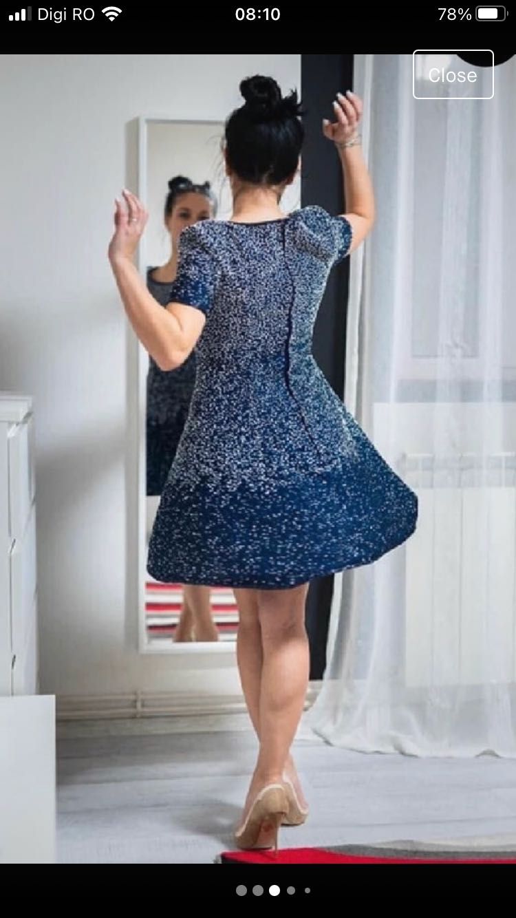 Rochie din matase cu broderie de margele