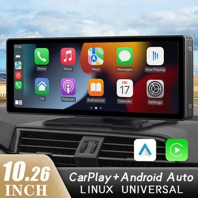 Безжичен екран за Carplay, 10,26-инчов IPS FHD сензорен екран, камера