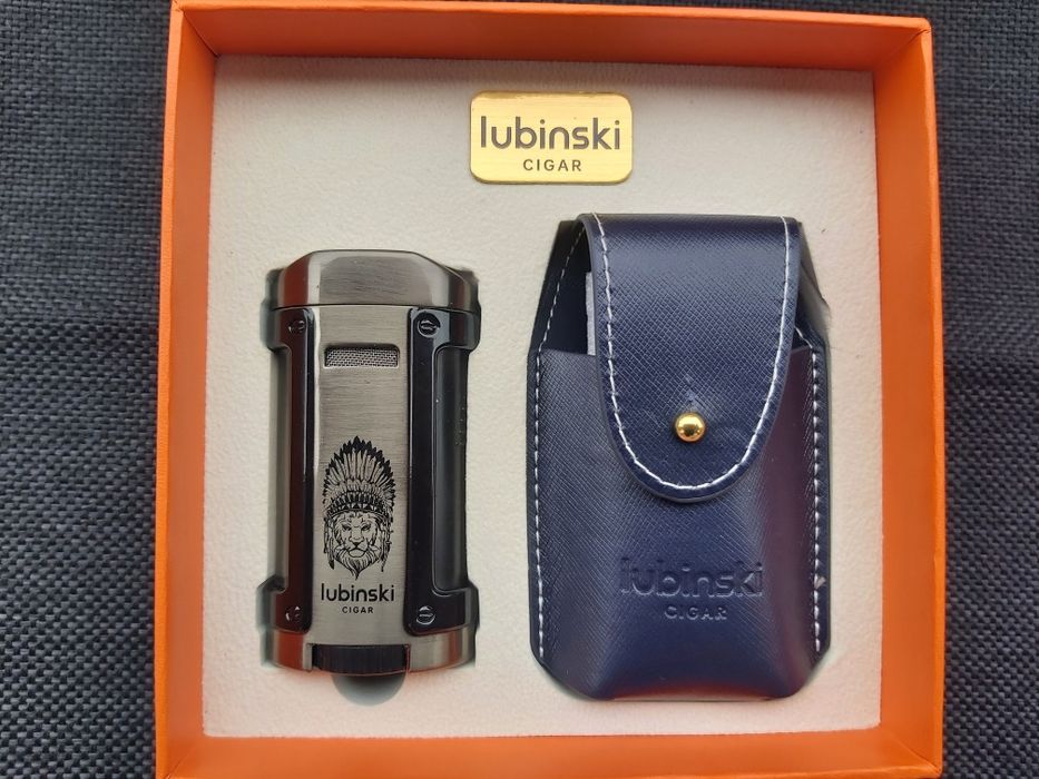 Луксозен комплект lubinski,запалка за пури с калъф