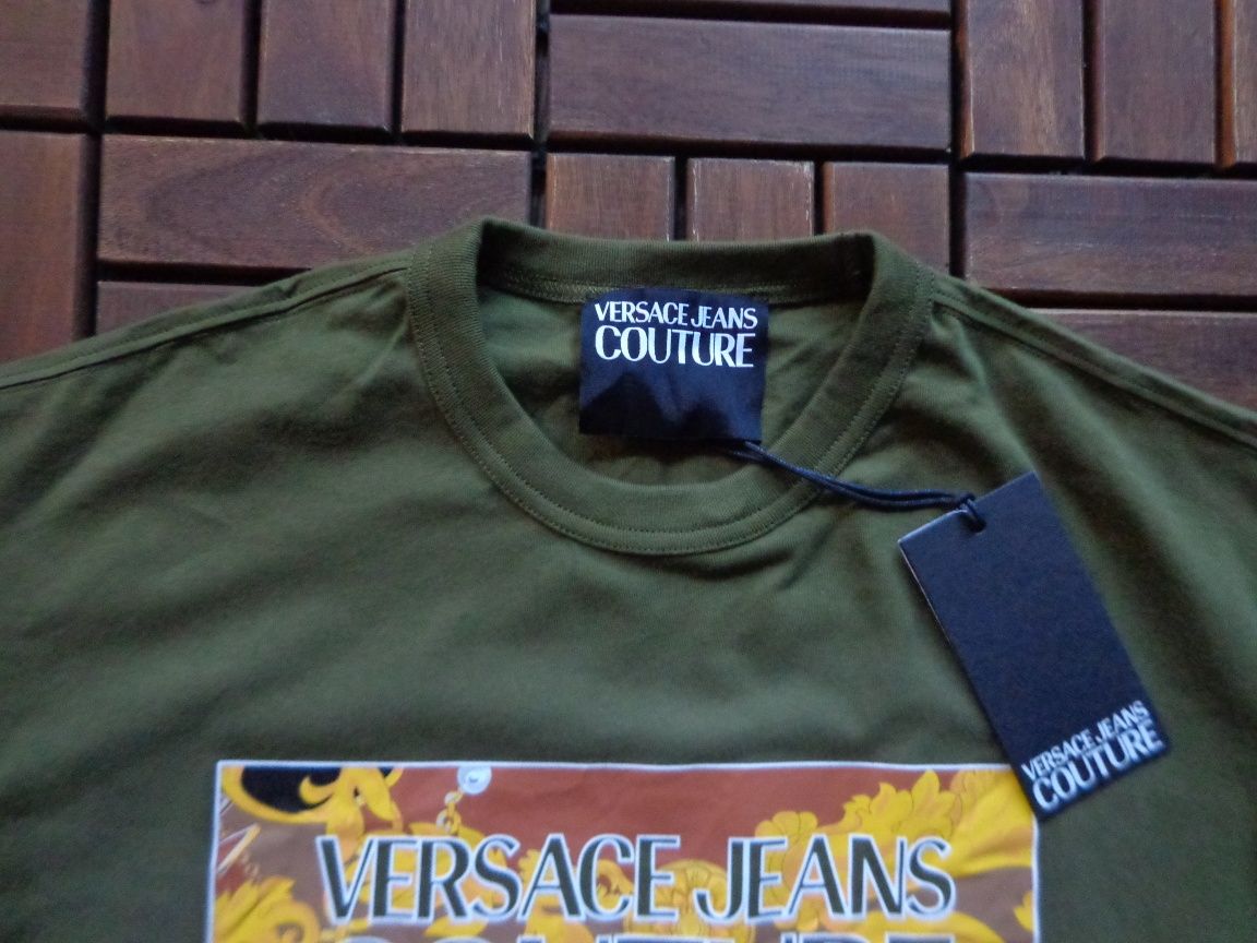 Мъжка тениска Versace Jeans Couture logo patch T-shirt Green