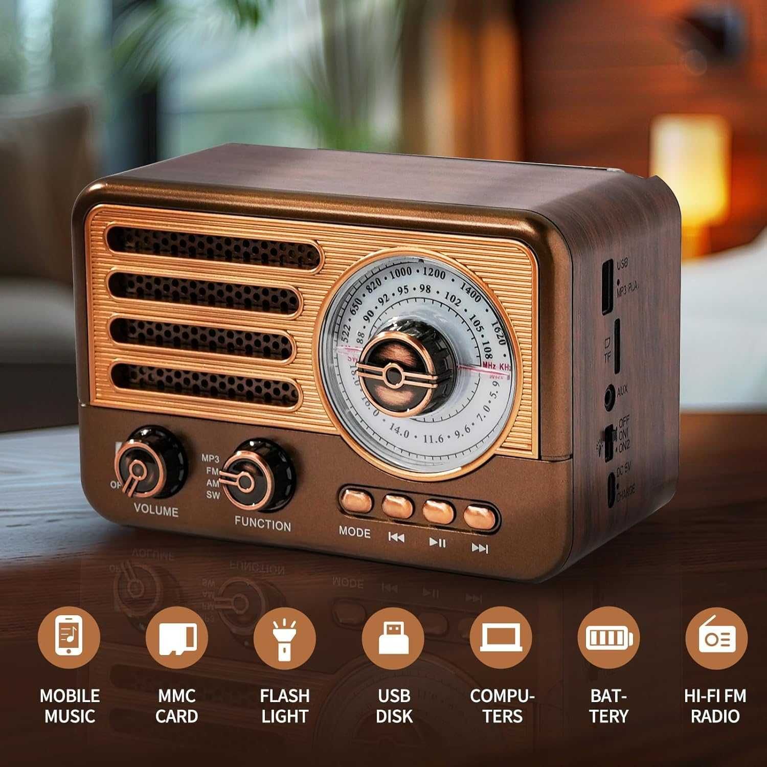 Ретро радио с USB и Bluetooth Cason