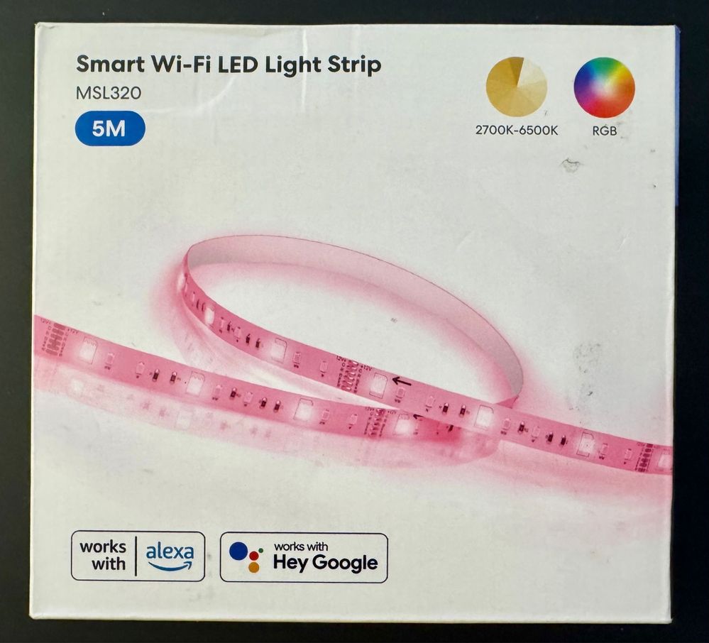 Banda Led Meross, Smart WiFi LED Strip MSL320 5m Control Vocal Noua