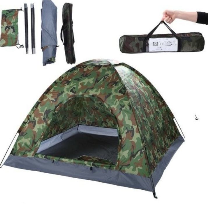 Камуфлажна, четириместна, водонепромокаема палатка 208 X 208см