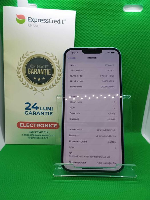 Iphone 14 Plus 128Gb  – Garanție 2 Ani (AG4 Dacia / B.49791)