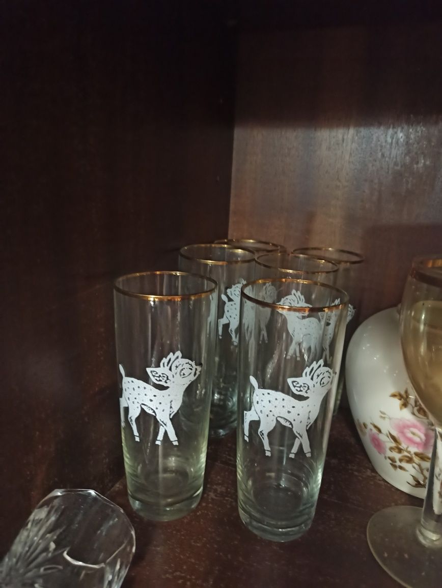 Новые красивые стаканы бокалы и хрустальные рога.СССР