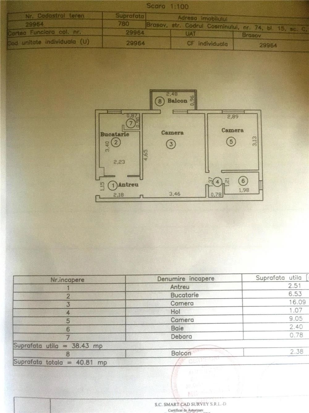 Apartament 2 camere semidecomandat - str. Codrul Cosminului