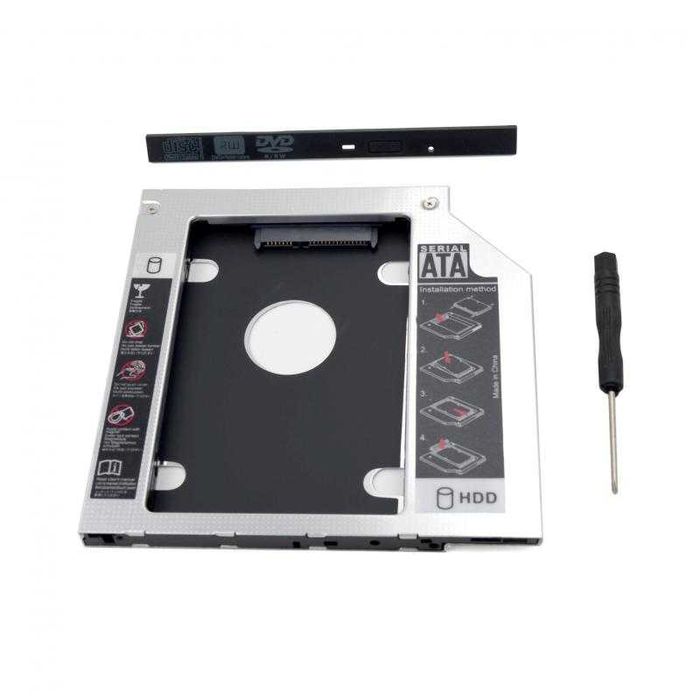 Переходник SSD(SATA) 2,5" в привод ноутбука, 9.5мм новые в упаковке.