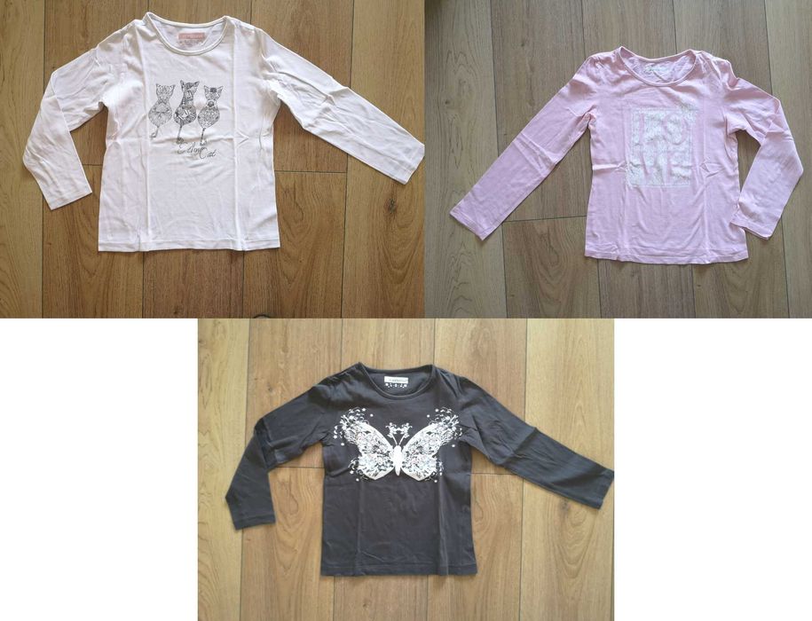 bluza copr helanca maneca lunga roz alb fete fetite bumbac 8-9 ani